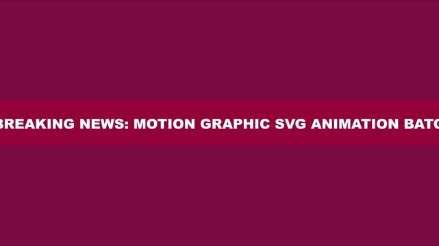 Breaking news motion svg animation batch 3 live now: dynamic text ticker overlay for broadcast and digital media projects 4k