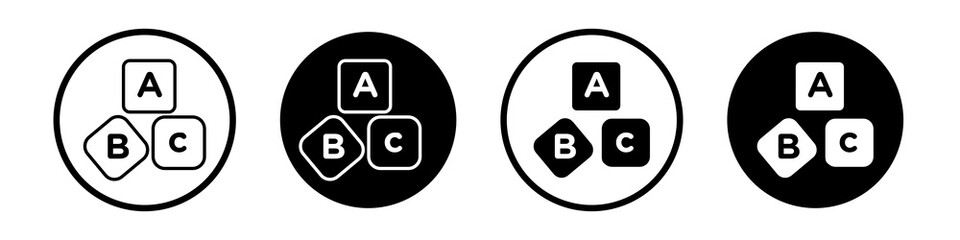 Abc icon flat outline in black © Vince