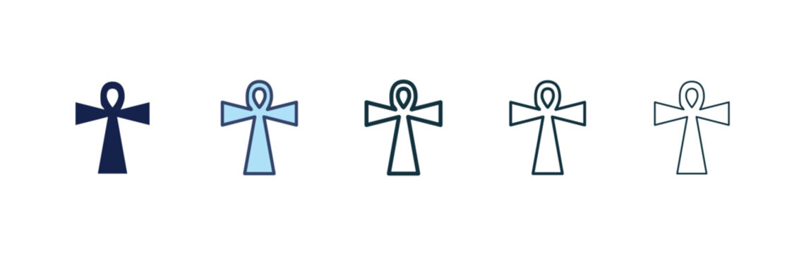 Ankh icon flat outline in black