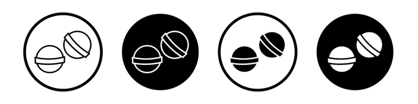 Bath salts bomb icon flat outline in black