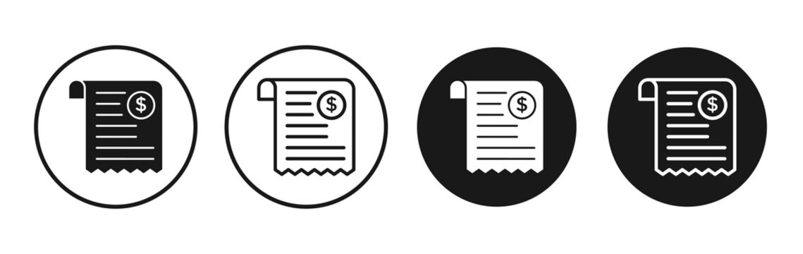 Bill icon flat outline in black