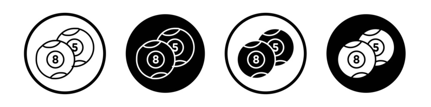 Billiard ball icon flat outline in black