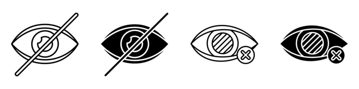 Blindness icon flat outline in black