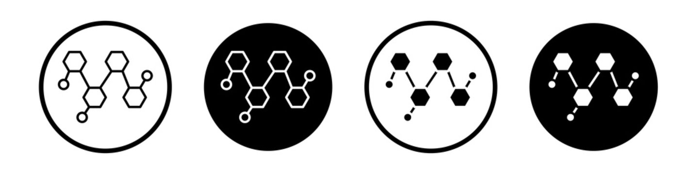 Chemical content icon flat outline in black