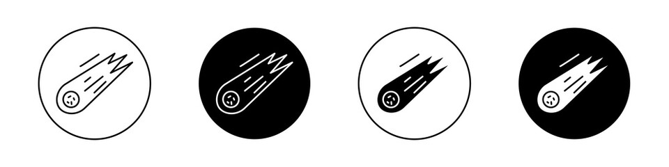 Comet icon flat outline in black © Vince