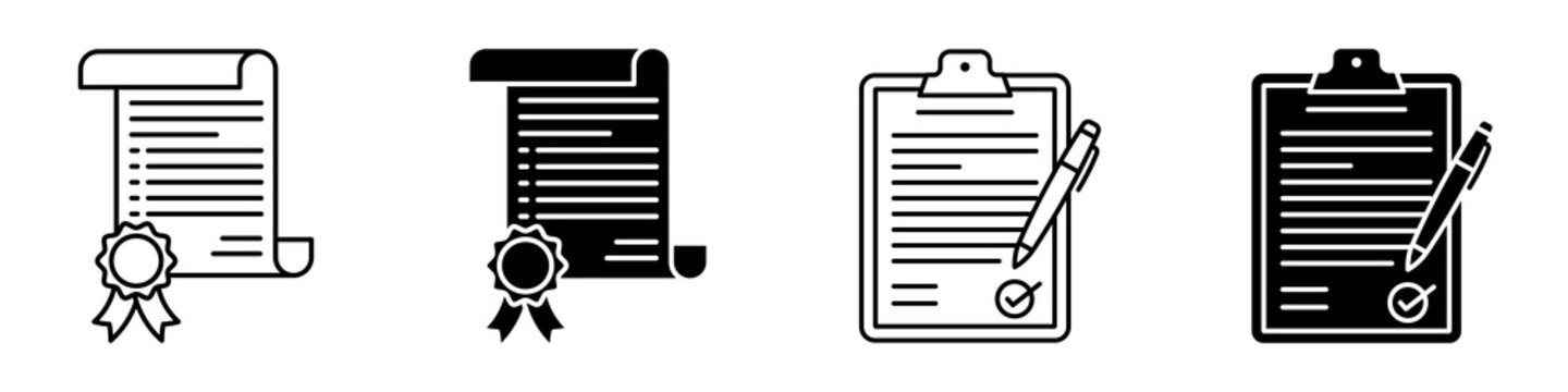 Declarations icon flat outline in black