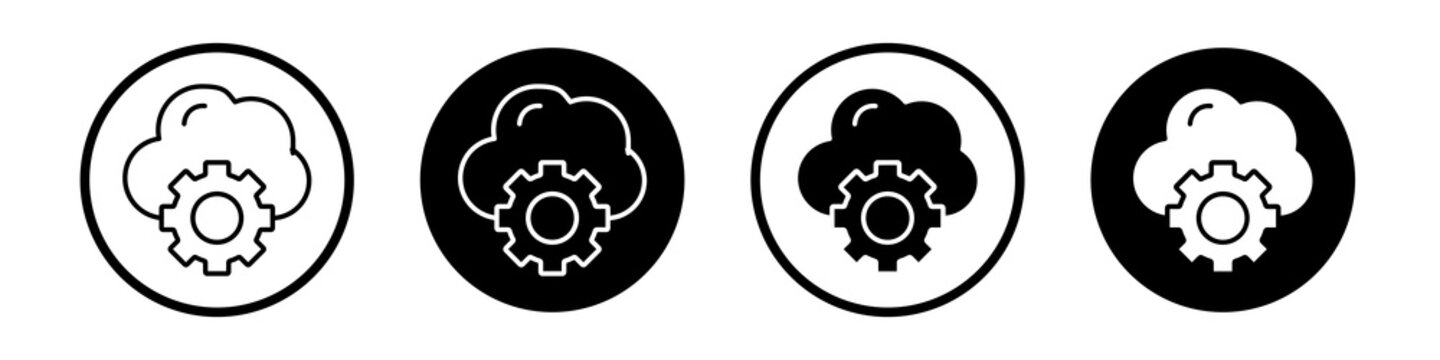 Dev ops icon flat outline in black