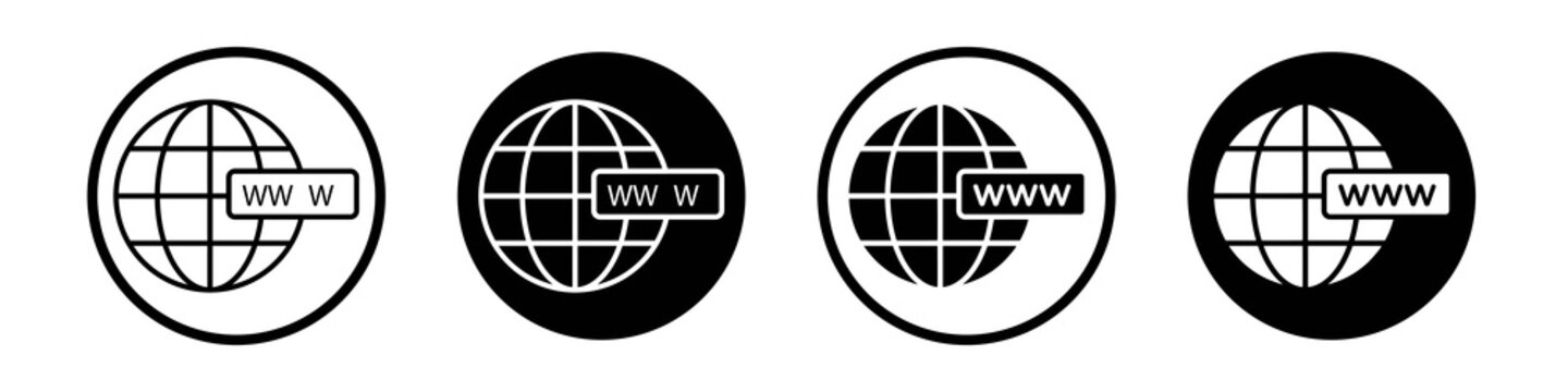 Domain icon flat outline in black