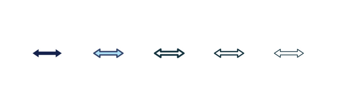 Double arrow icon flat outline in black