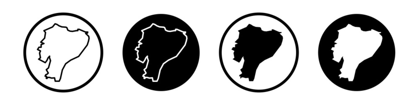 Ecuador icon flat outline in black