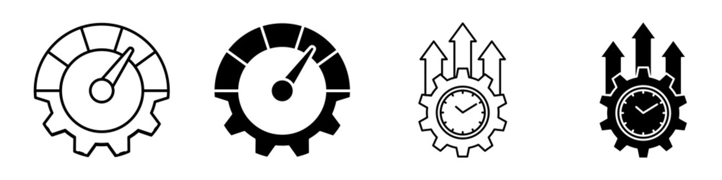 Efficiency icon flat outline in black