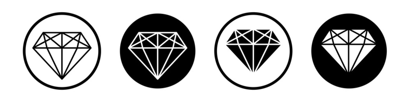 Gemstone icon flat outline in black