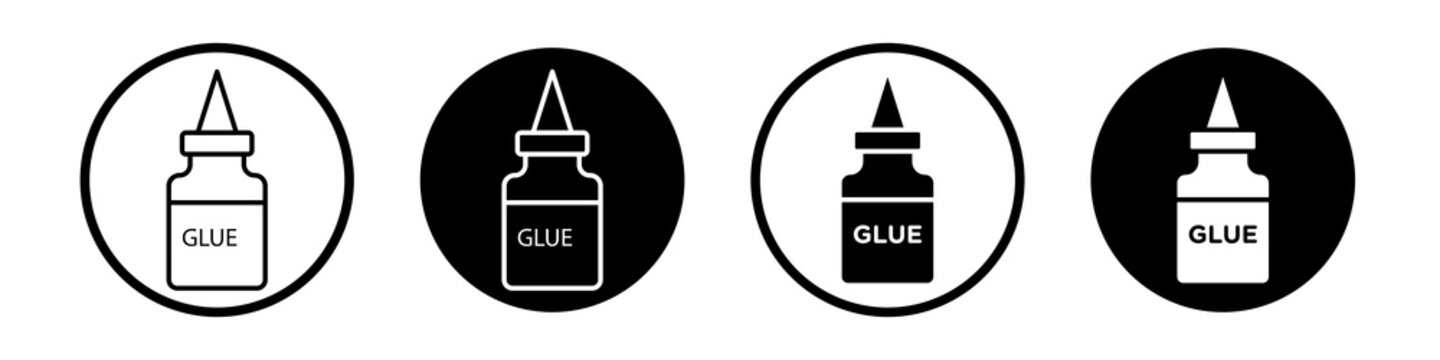 Glue icon flat outline in black