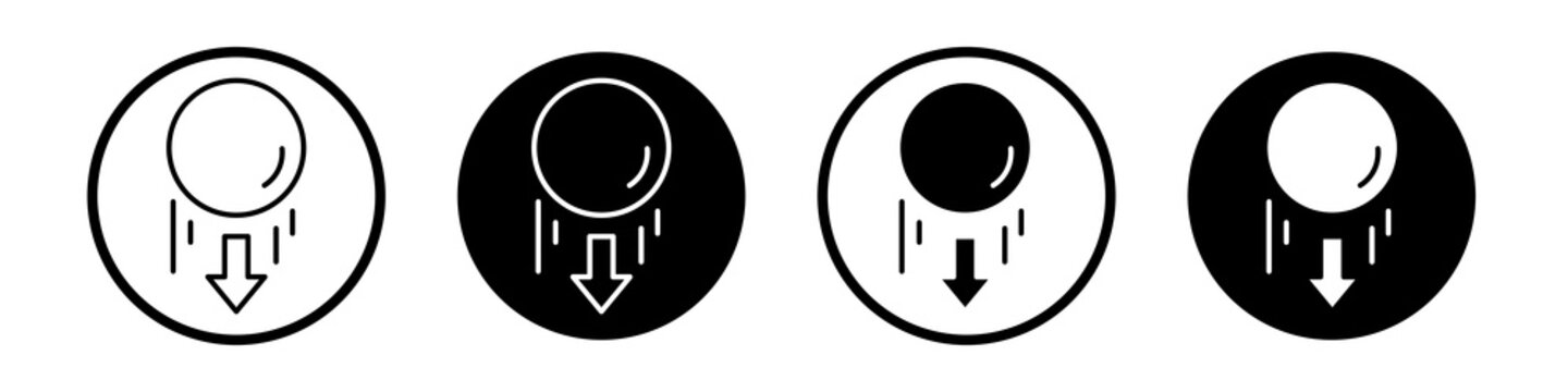 Gravity icon flat outline in black