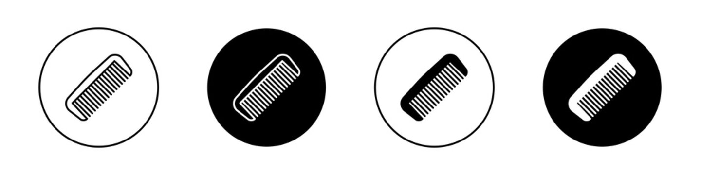 Hair brush icon flat outline in black