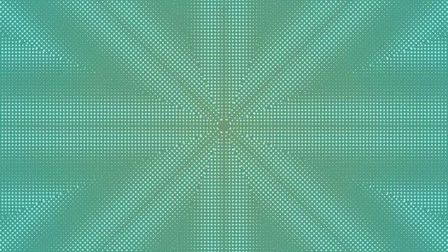 Teal Halftone Radial Pattern Pulsing Graphic Background