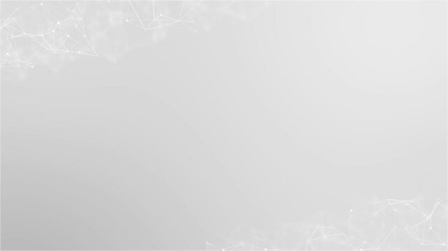 White abstract futuristic geometric loop background, clean copy space digital wireframe connection motion graphic, big data node technology visualization concept, plexus style mesh internet network