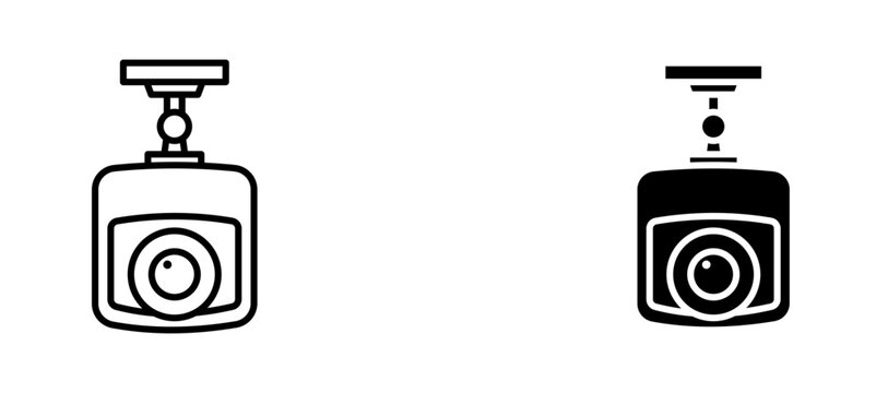 Vehicle dvr camera icon flat outline in black