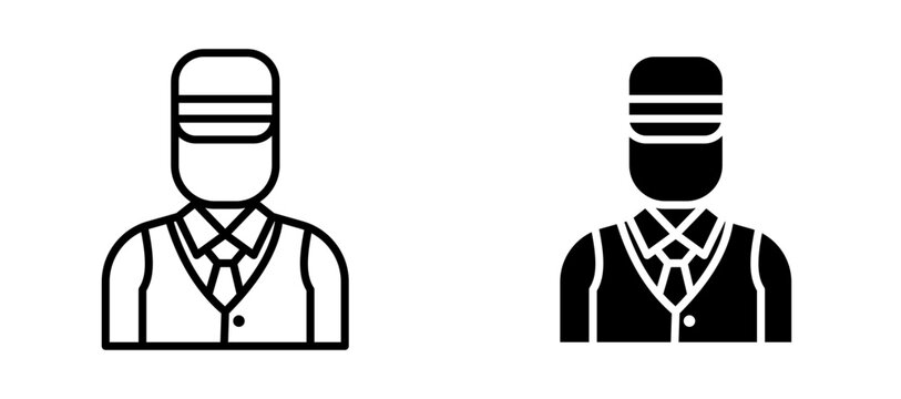 Valet icon flat outline in black