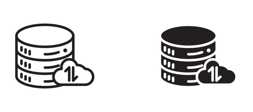 Server icon flat outline in black