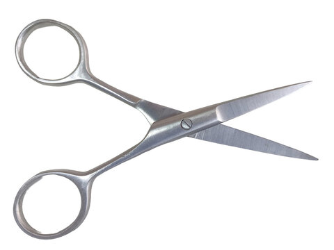 Sharp Surgical Scissors with Open Blades, Isolated Cutout PNG