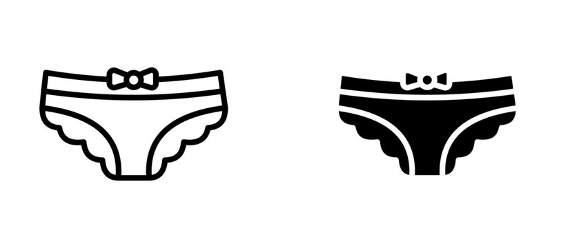 Panties icon flat outline in black