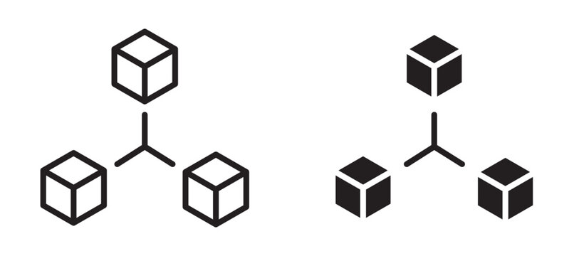 Modules icon flat outline in black