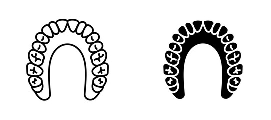 Maxilla icon flat outline in black © Vince