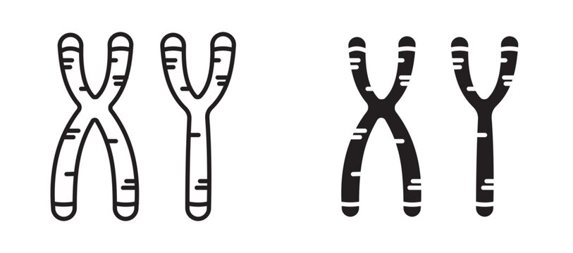Masculine Chromosomes icon flat outline in black