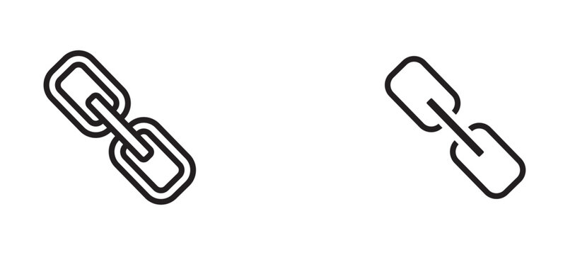 Link icon flat outline in black