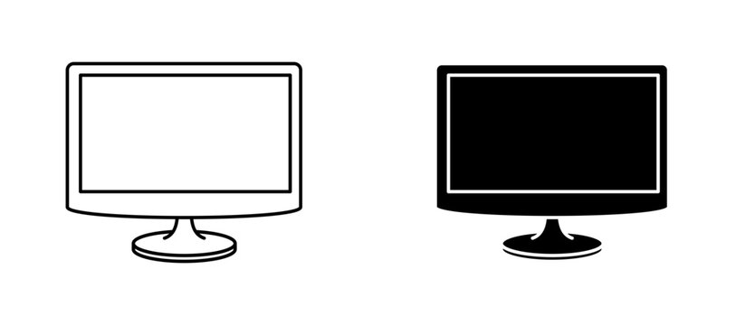 LCD icon flat outline in black