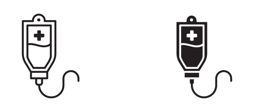 Infusion icon flat outline in black