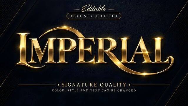 Imperial Gold Text Style Effect and 3D Shiny Metallic Font Template
