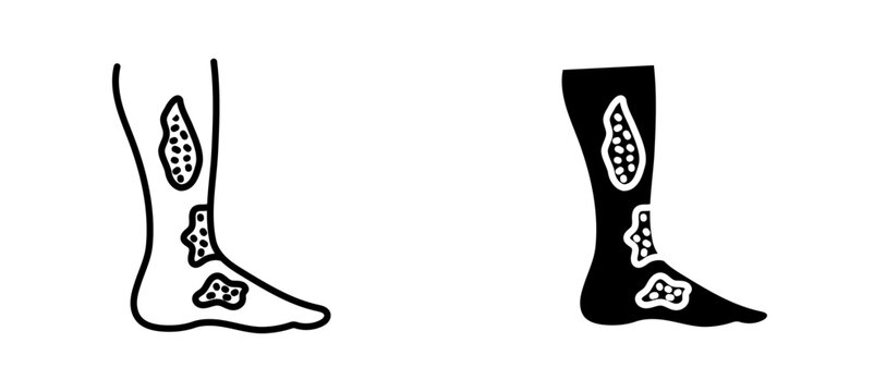 Gangrene icon flat outline in black