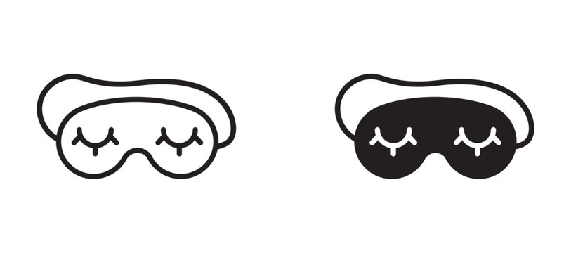Eye mask icon flat outline in black