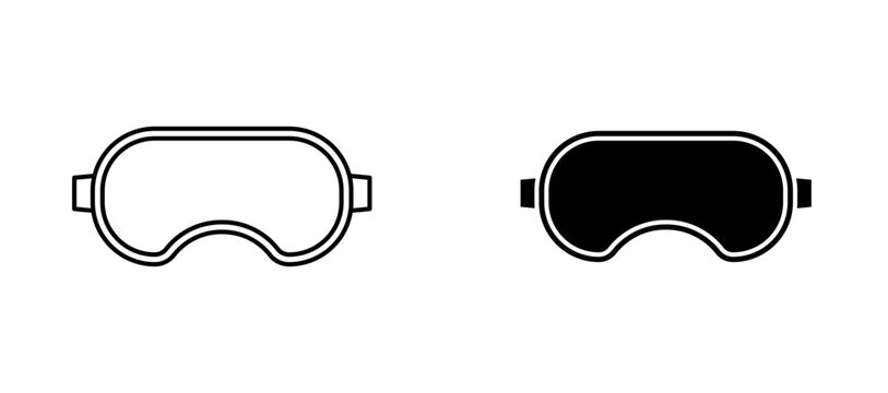 Eye mask icon flat outline in black