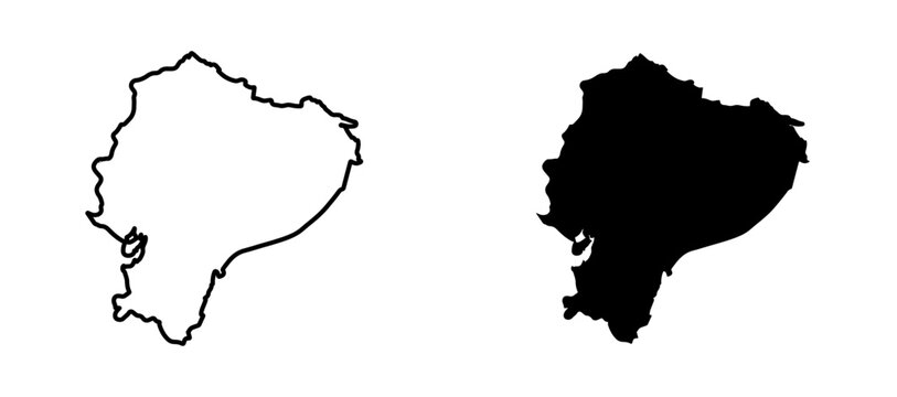 Ecuador icon flat outline in black