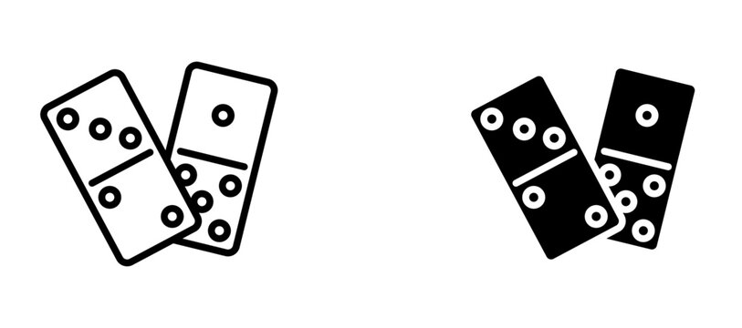 Domino icon flat outline in black