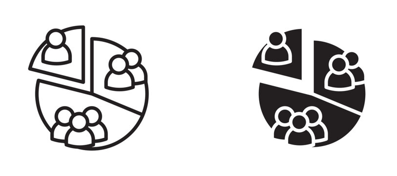 Customer segment icon flat outline in black
