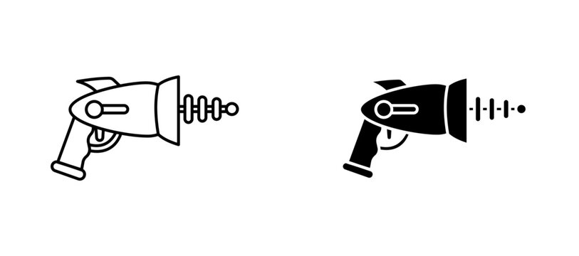 Blaster icon flat outline in black