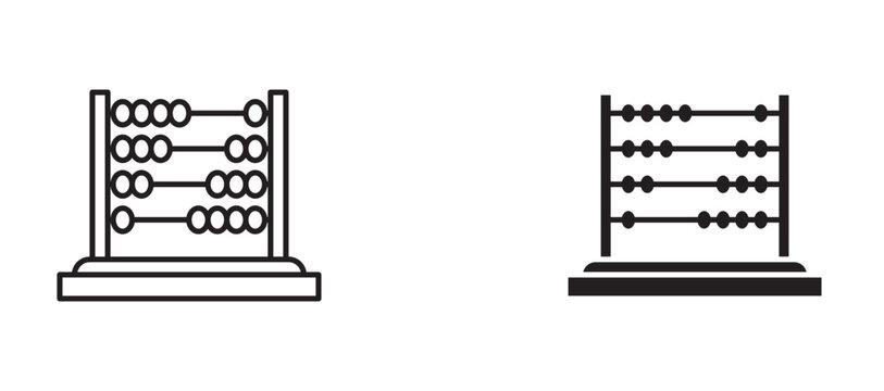 Abacus icon flat outline in black