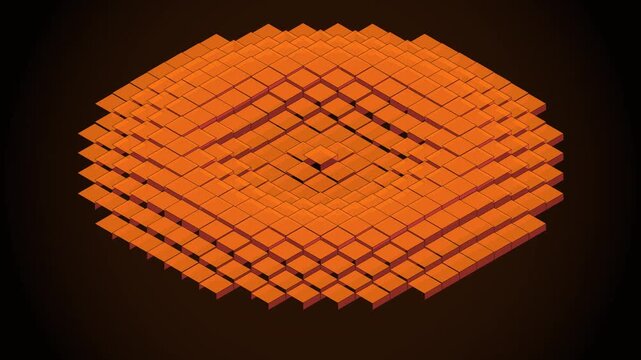 Solar Crimson Isometric Kinetic Grid Motion Loop 105
