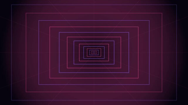 Neon Magenta Synthwave Perspective Tunnel Motion Loop 136