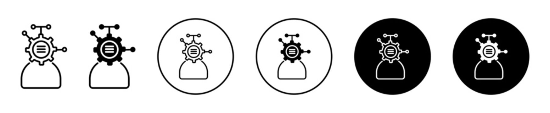 big data scientist icon flat outline in black