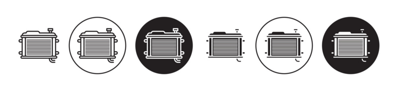 car radiator icon flat outline in black