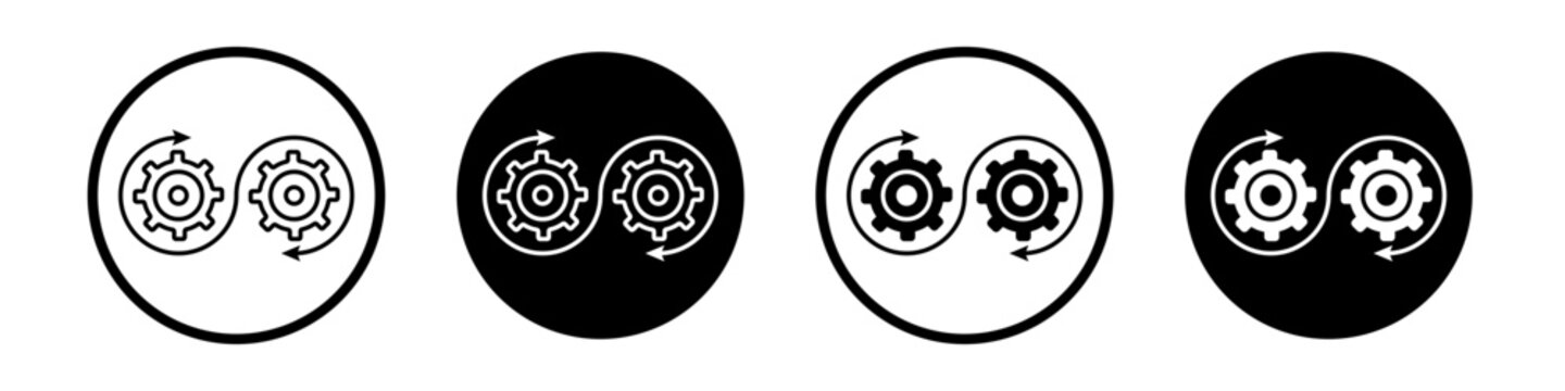 Dev ops icon flat outline in black