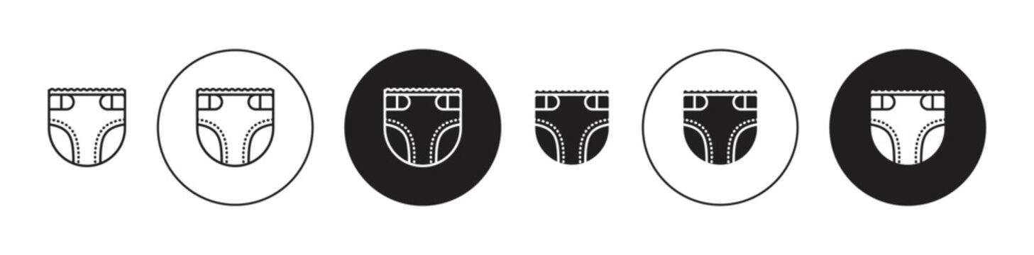 diaper icon flat outline in black