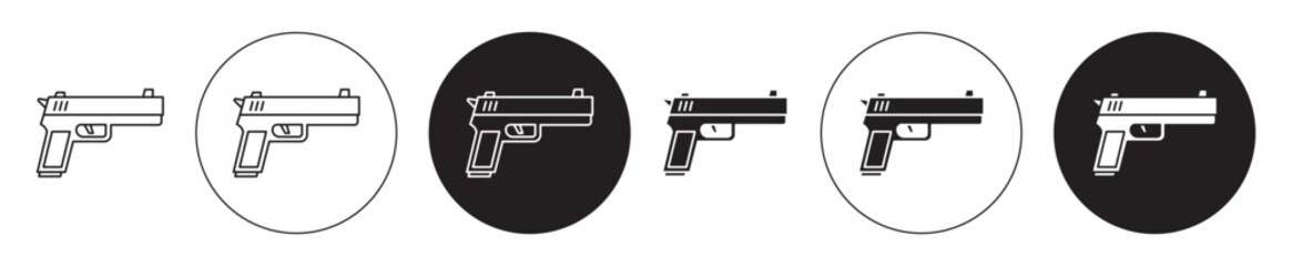 gun icon flat outline in black © Vince