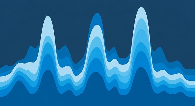 A vibrant visual representation showing fluctuating blue sound frequencies which demonstrate the rhythmic patterns of digital signals moving across an interface while conveying connectivity