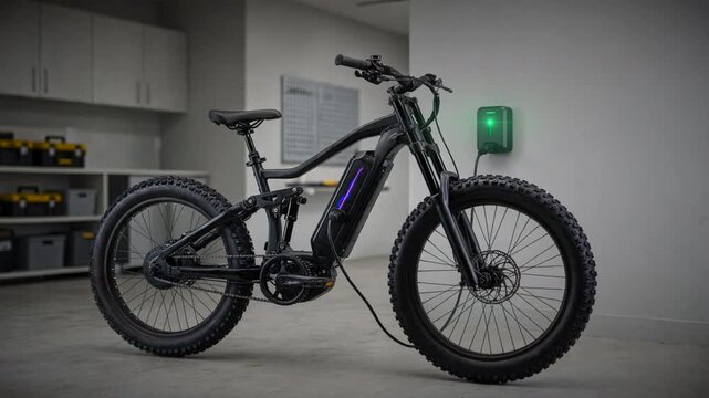 Electric bike being charged